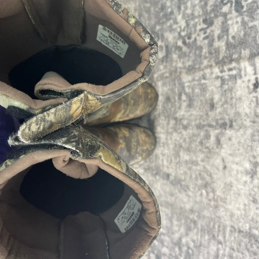 Rocky Mens 9 M Mossy Oak Breakup Country Camo Waterproof Snake Boots